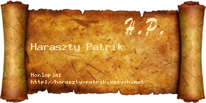 Haraszty Patrik névjegykártya