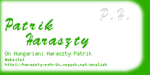 patrik haraszty business card